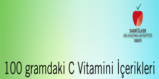 100 gramdaki C vitamin içerikleri